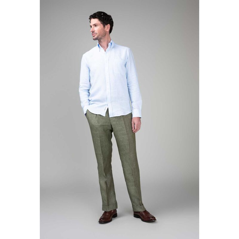 Rembrandt Ohope Light Blue Belgian Linen Shirt image number 3